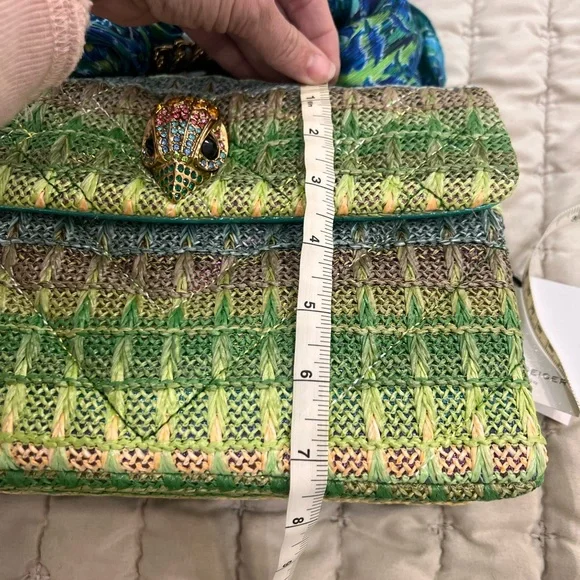 Kurt Geiger Woven Green and Blue Shoulder Bag - Picture 7 of 8